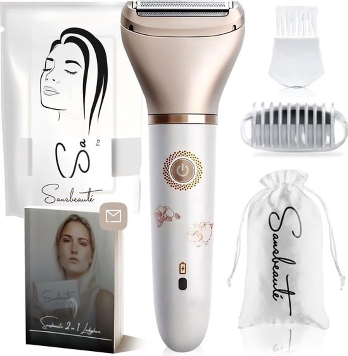 Elektrische Ladyshave - Gezichtshaar Trimmer - Gladde Huid - Gevoelige Zones - Compact Formaat - Wit