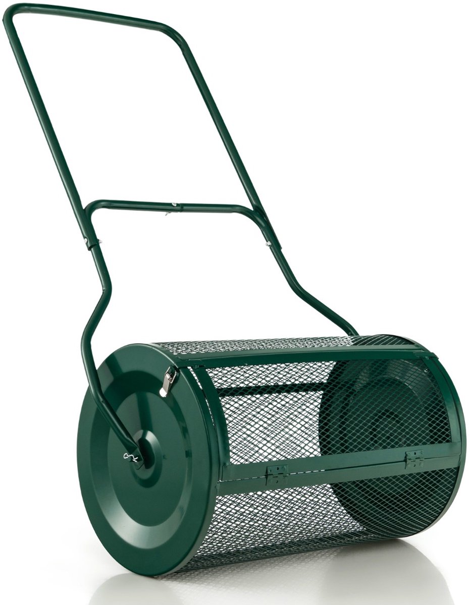 SureDeal® - Tuinier - Compostverspreider Gaasrol Grasverspreider - Vormige Handgreep Zijsluitingen - Tuin - 39x60,5 cm - Groen