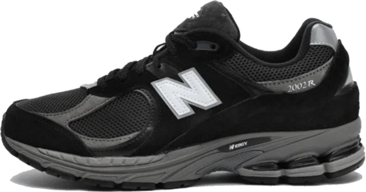 New Balance 2002R Black Dark Grey White