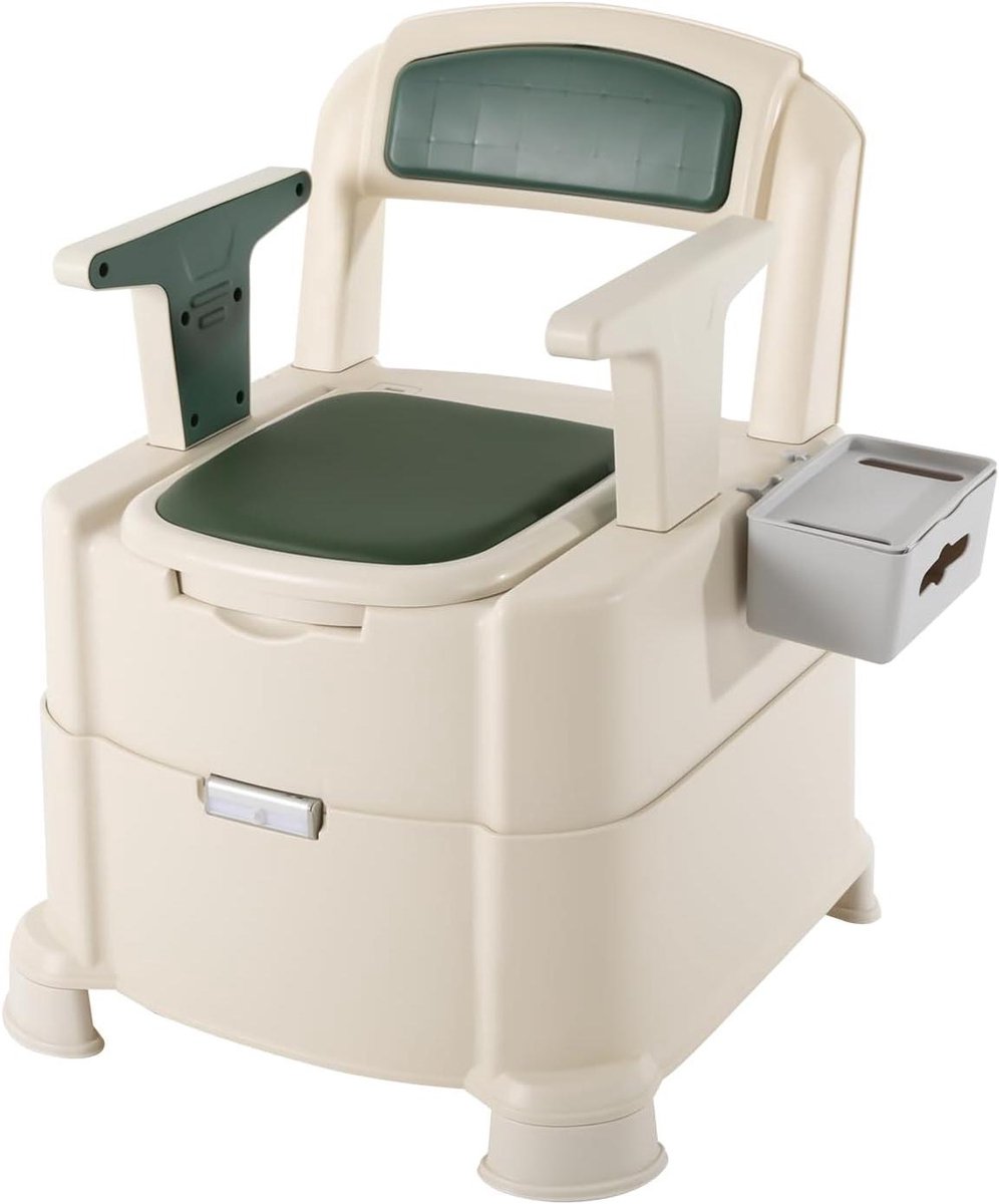 Draagbaar Toilet - Kampeer Toilet - Noodsituaties Buiten - Ingebouwd Nachtlampje - 200 kg Draaglast - Groen