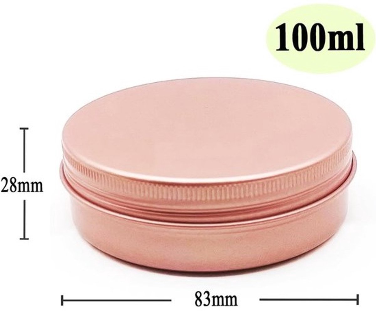100ml Aluminium Potjes met Schroefdop - 6 Stuks Matte Roze Reiskosmetiek - Lekvrij voor Cosmetica en Levensmiddelen