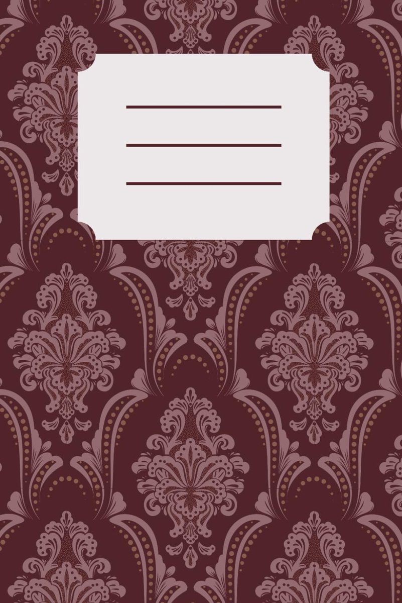 Vintage Damask Notebook: Elegant Baroque Pattern Journal with Name Frame – Deep Merlot Burgundy Cover, 6" x 9", 124 - ShopVlot