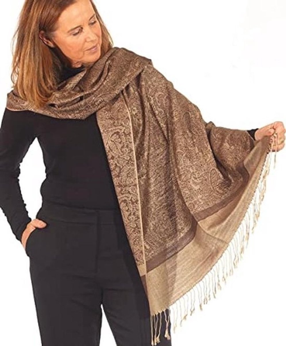 Zachte en Lichte Pashmina Sjaal met Paisley Motief - Lente Zomersjaal 200x70 cm