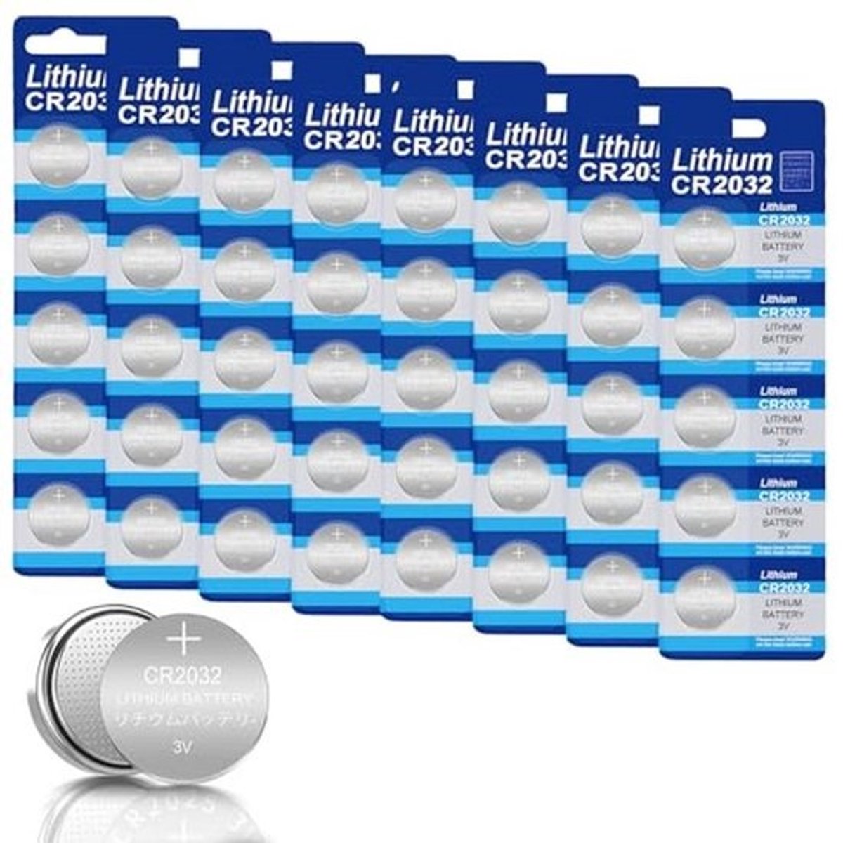 40x Stappen Stapel CR2032 Knopcelbatterijen 3V - Capaciteit 240 mAh