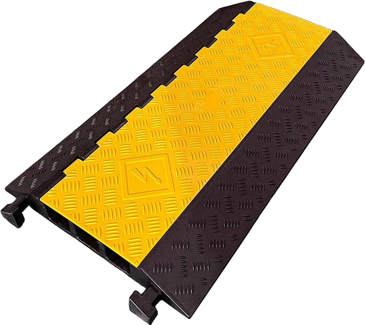 Kabelbrug Recht 3-Kanaals - 90 × 49 × 8 cm - Zwart/Geel