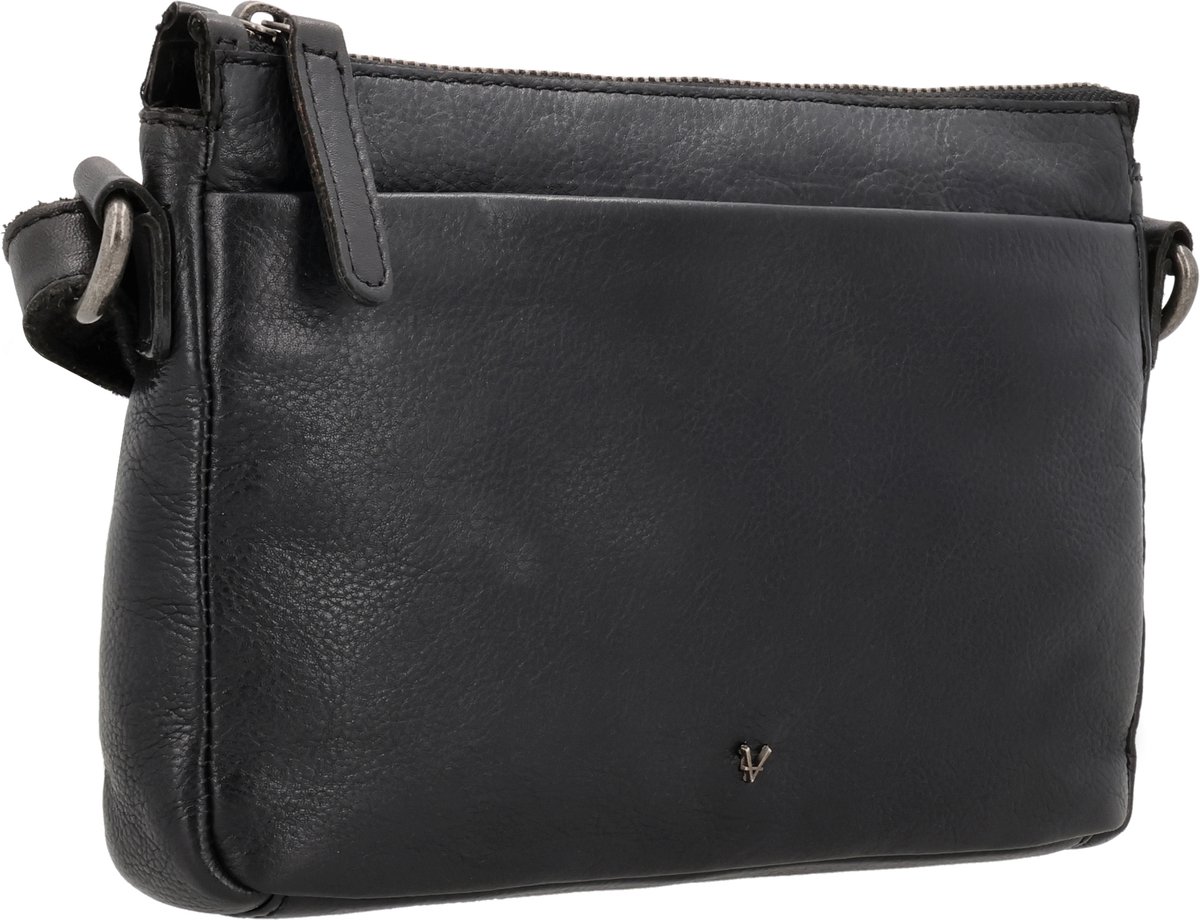 Vilenca Holland Leren Crossbody Tas – RFID-Bescherming – 1 Hoofdvak met Ritssluiting – Binnen- en Buitenritsvak – 22 x 15,5 x 4 cm