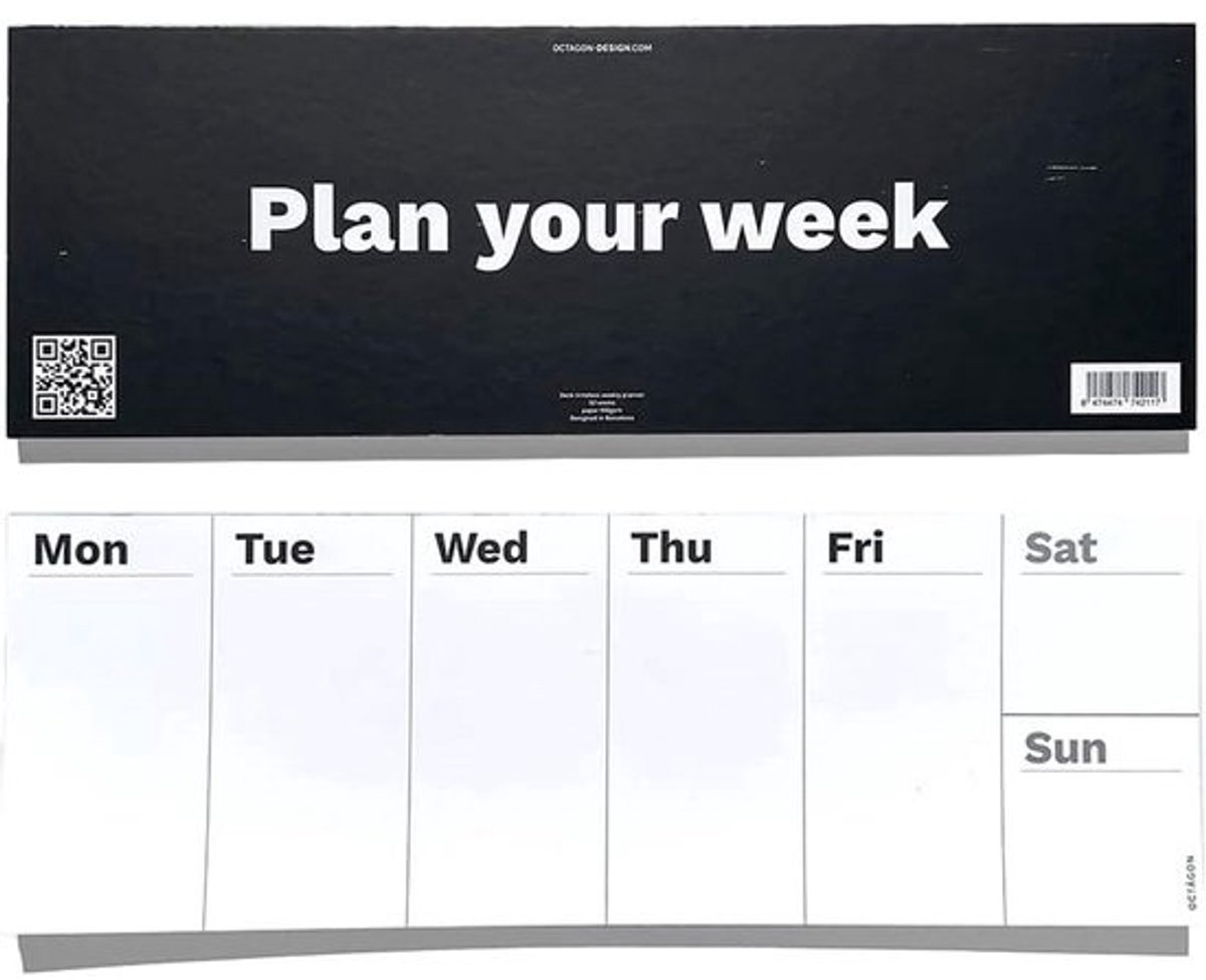 Eeuwige Wekelijkse Planner Bureau in Octagon Design - Plan Je Week