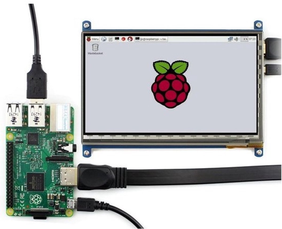 7 Inch HDMI LCD Touchscreen Monitor 1024x600 Capacitief voor Raspberry Pi, PC en DIY Projecten