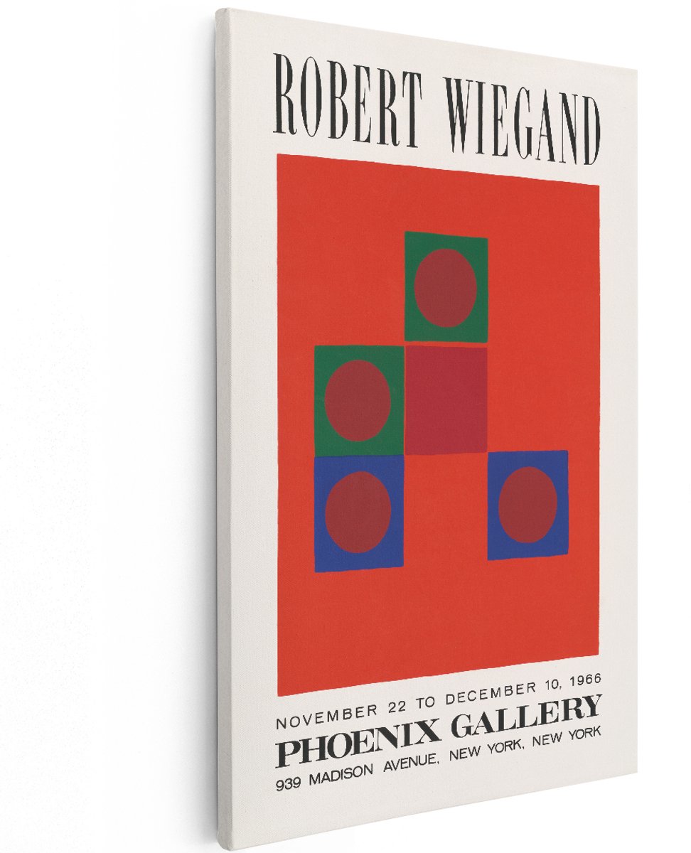Artaza Canvas Schilderij Abstract Robert Wiegand - 120x180 cm - Groot - Wanddecoratie Tentoonstellingsposter - Muurdecoratie Modern - Decoratie Geometrisch