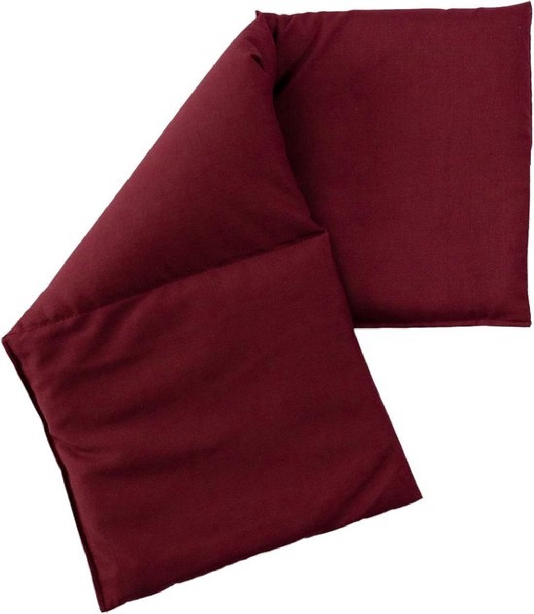 Warmtekussen 20x50cm met 3 Compartimenten - Ideaal voor Nek, Rug, Buik en Voeten - Wijnrood Katoen
