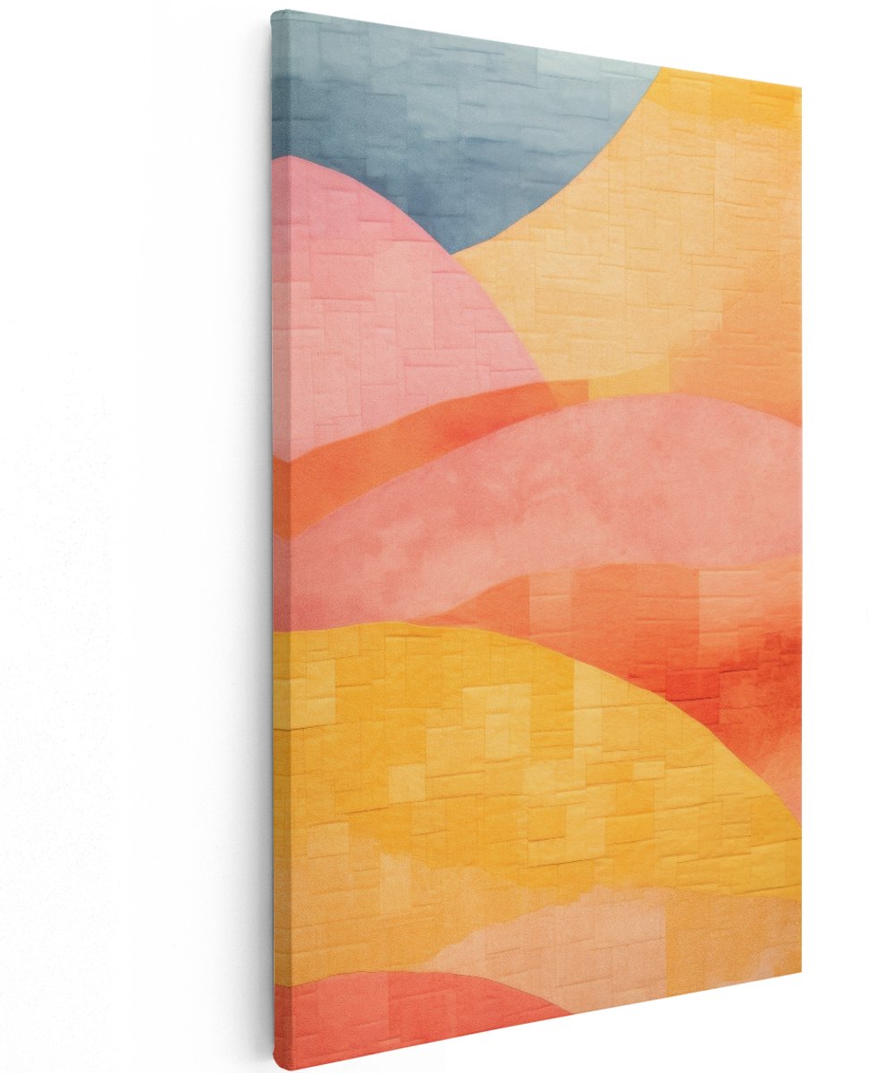 Artaza Canvas Schilderij Abstract - 120x180 cm - Groot - Wanddecoratie Boho - Muurdecoratie Modern - Decoratie Woonkamer - Kleurrijk