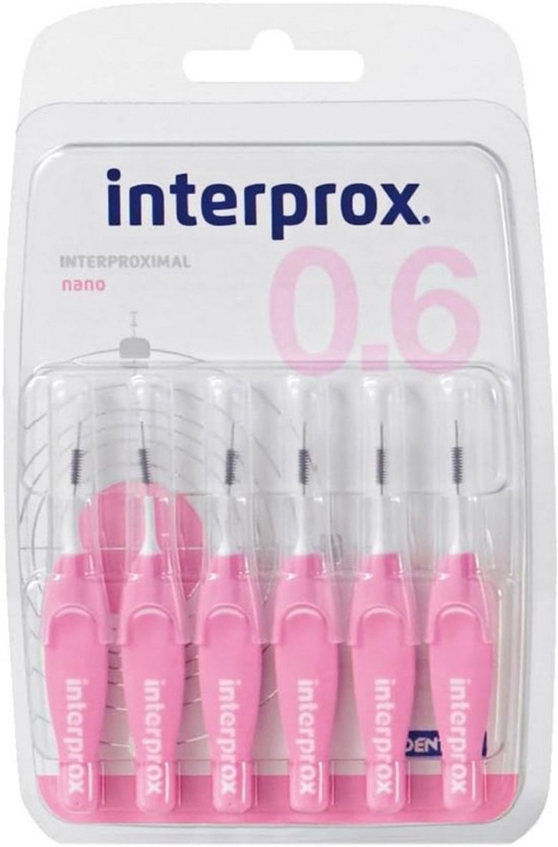 Interprox Interdentale Borstels Roze Nano 6 Stuks - Tussenpoetsborstels voor Mondhygiëne