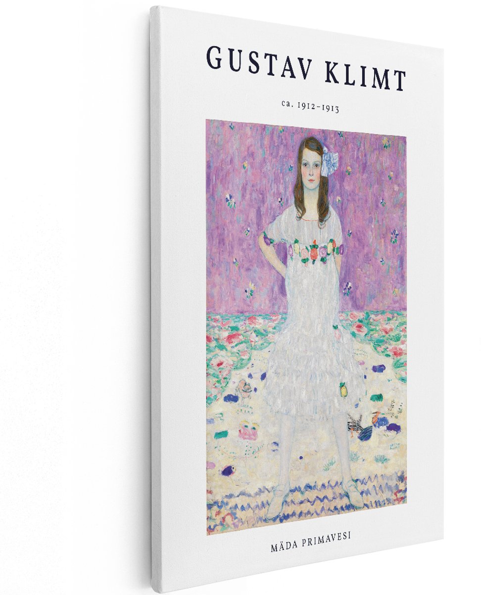 Artaza Canvas Schilderij Mäda Primavesi - 120x180 cm - Groot - Wanddecoratie Gustav Klimt - Muurdecoratie Portret - Schilderijen Op Canvas