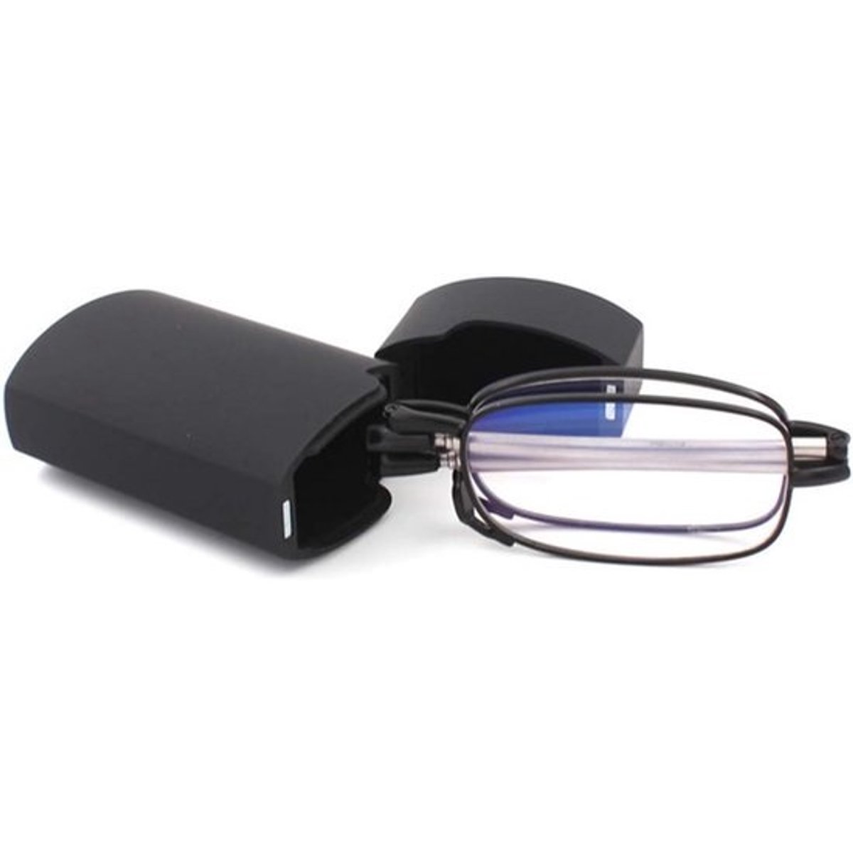 Opvouwbare Leesbril Roestvrij Staal - Mini Anti-Blauw Licht Leeshulp met Hard Etui
