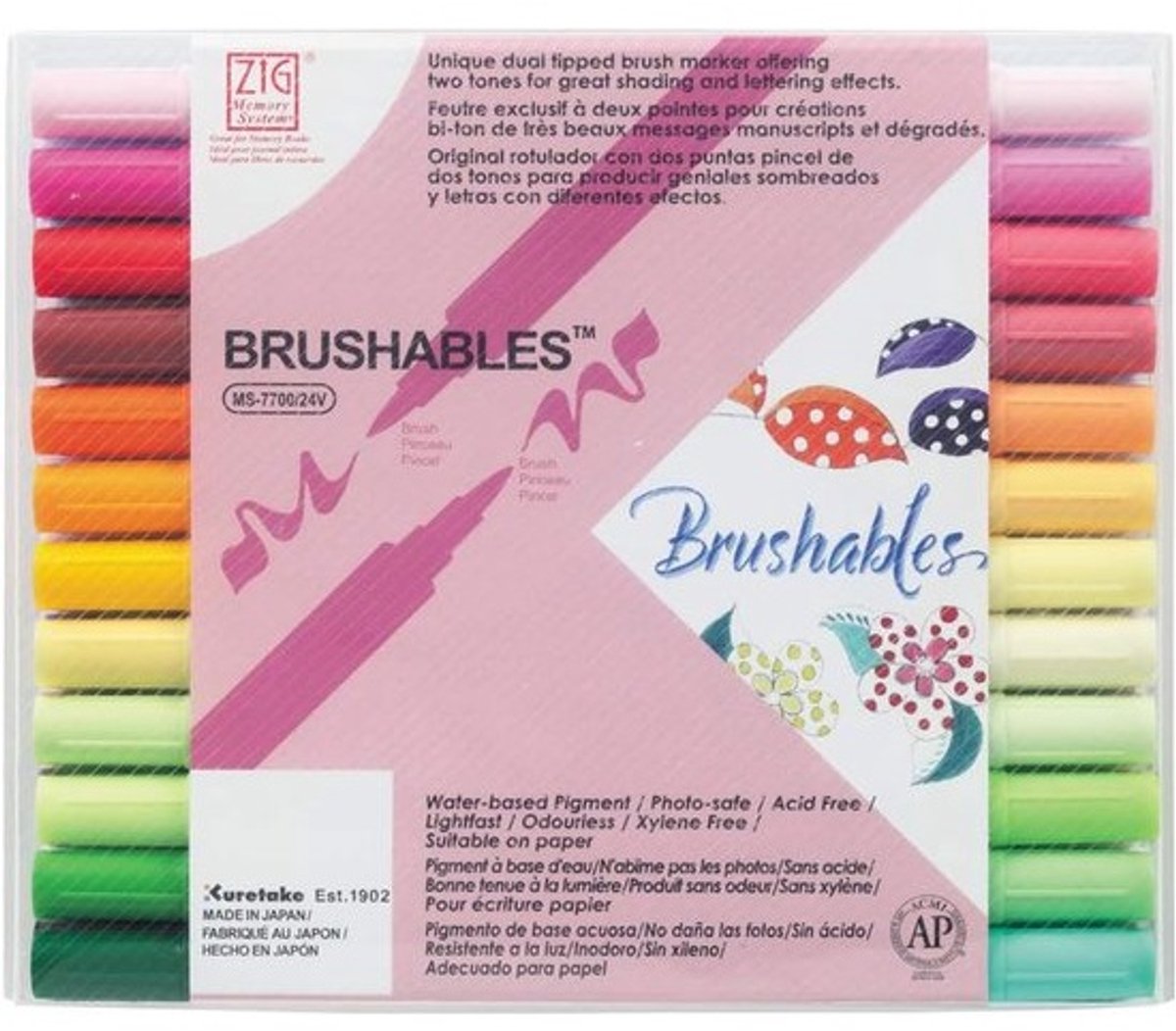 Tweekleurige Borstelbare Kleurenset - 24 Vilt Tip Markers