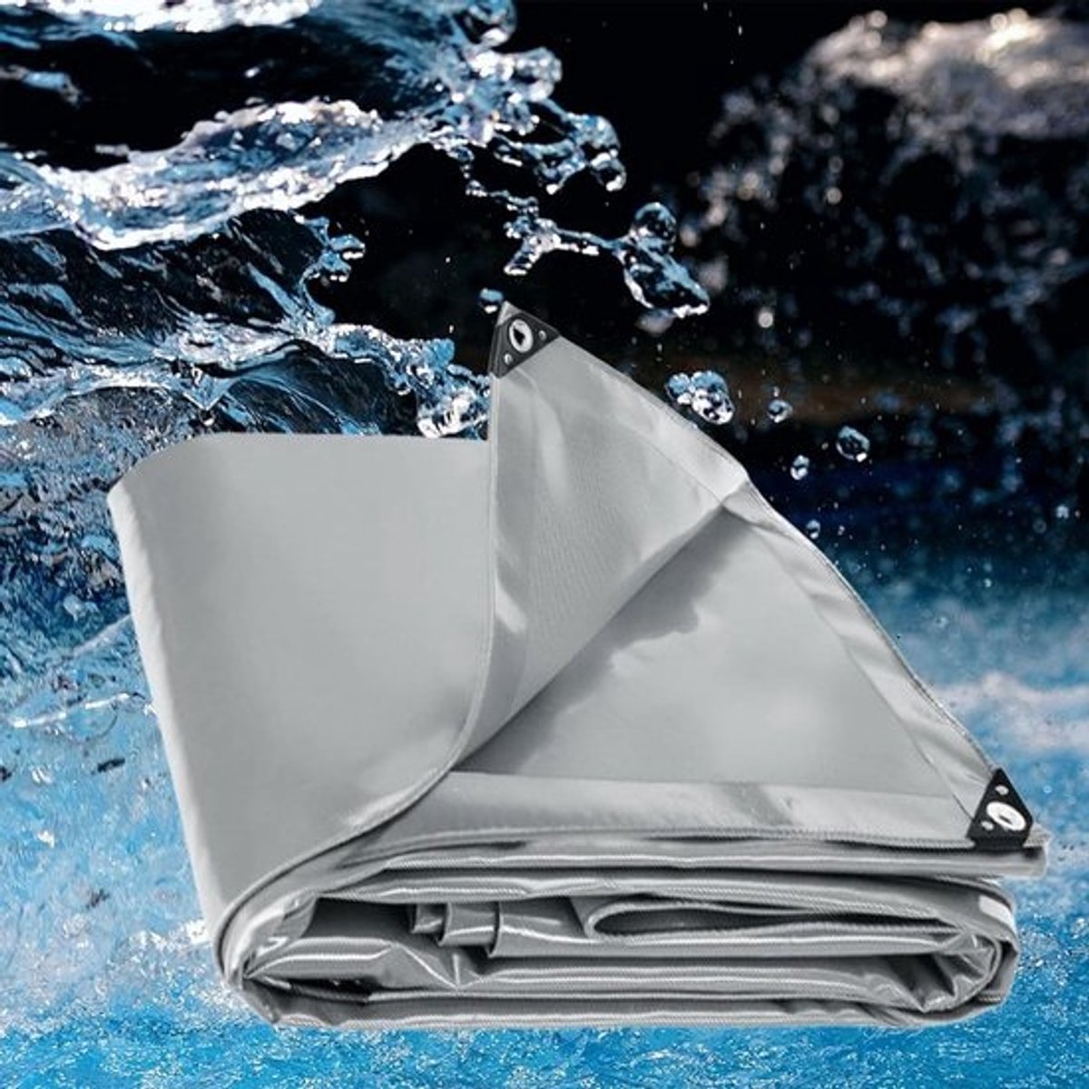 Zeildoek Waterdicht - Afdekzeil Dekzeil - Bescherming Buiten - Scheurbestendig PVC - 2x13.5m - Grijs