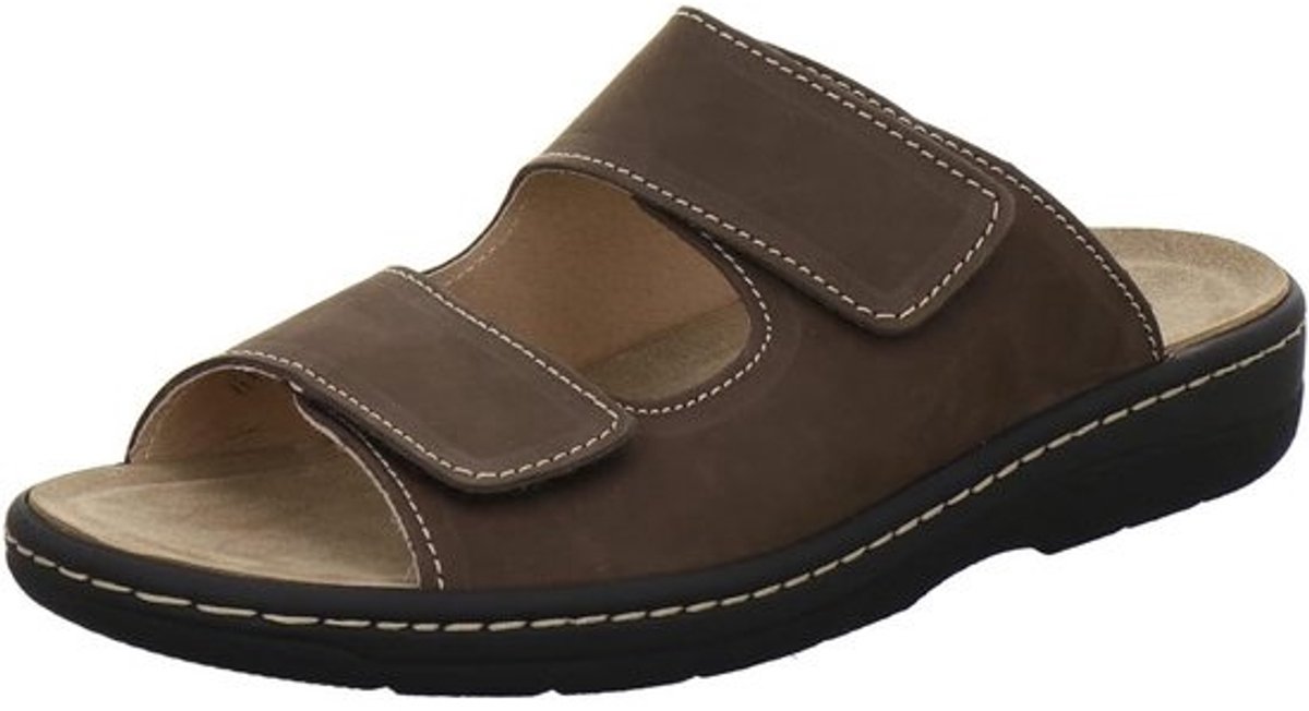 Comfortabele Heren Slippers van Echt Leer met Uitneembaar Voetbed en Schokabsorberende Zool