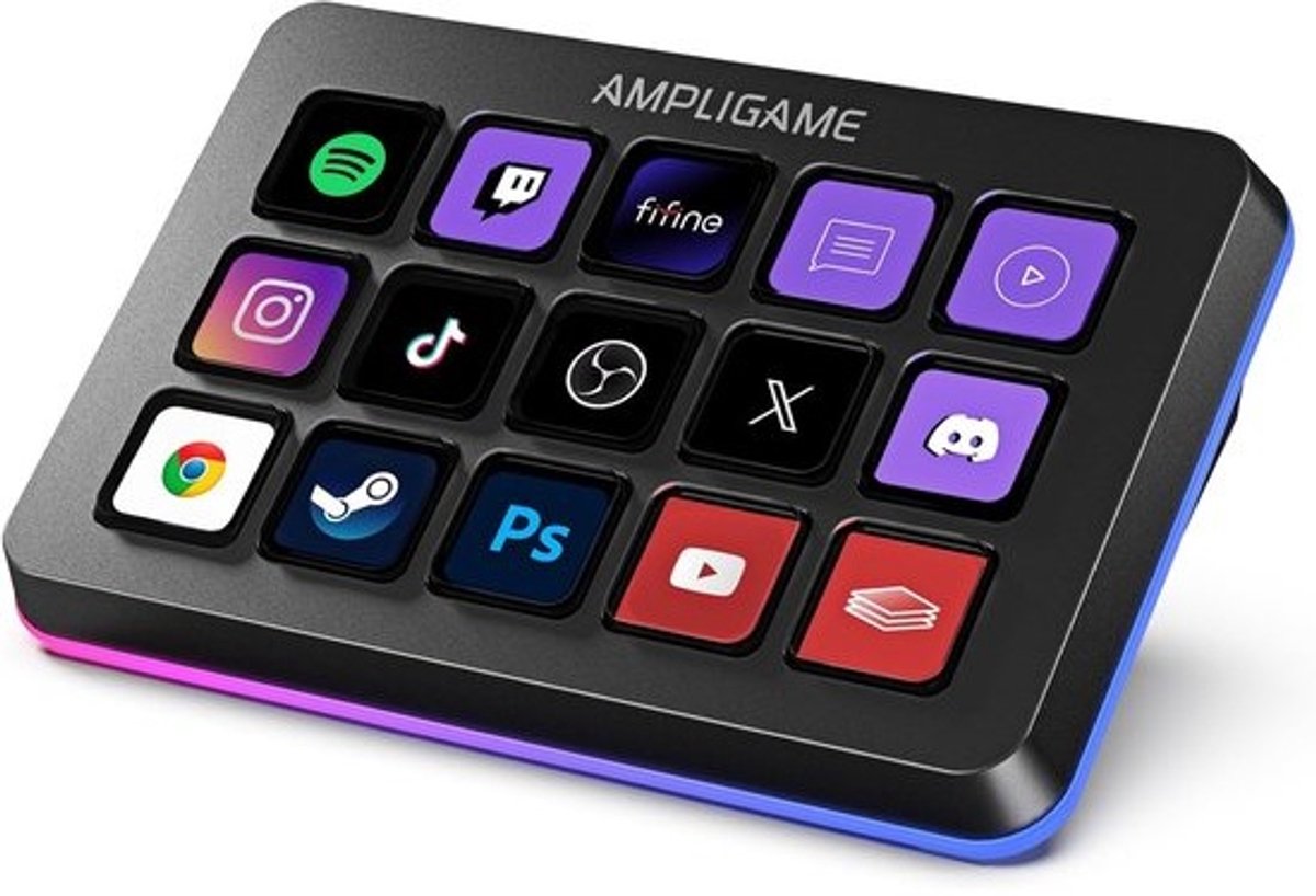 Streaming Controller met 15 Macrotoetsen voor OBS, Twitch en YouTube