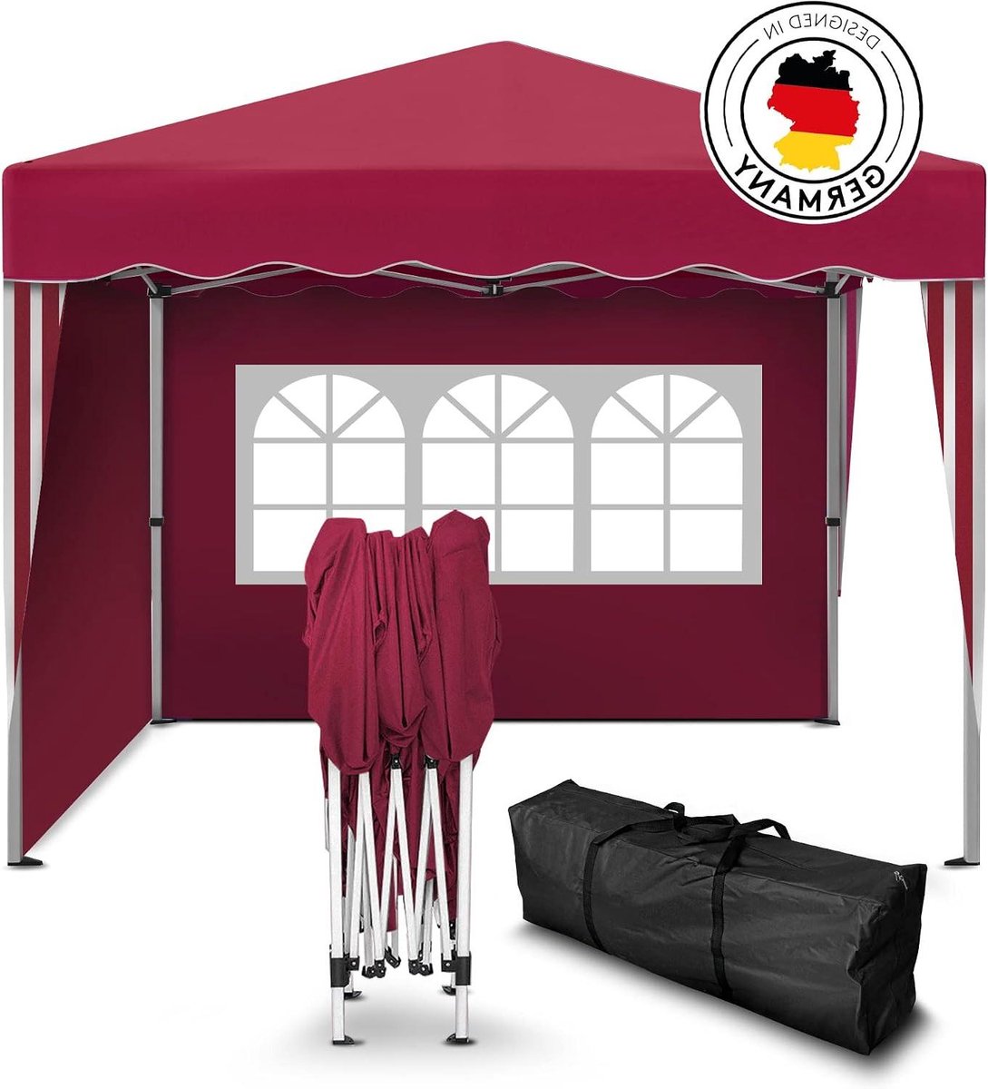 Pop-up Vouwtent - Feesttent Tuinpaviljoen - Buiten Feesten - Waterdicht Dak - 3 x 3 meter - Rood