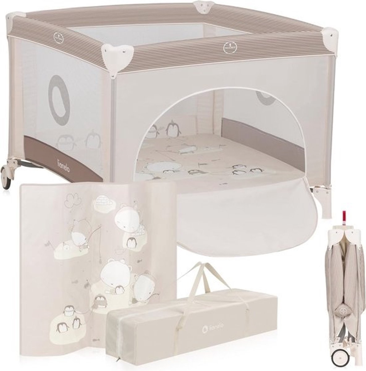 Opvouwbare Speelbox en Babybed voor Kinderen tot 15kg - Ademend Gaas, Ritsopening, Kwaliteitsmatras, Gemakkelijk Transporteerbaar