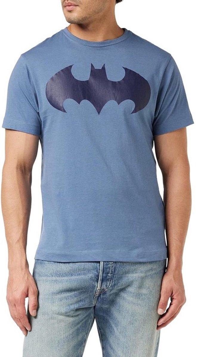Blauw T-shirt met iconisch Batman logo voor Heren - Officieel DC Comics Merchandise