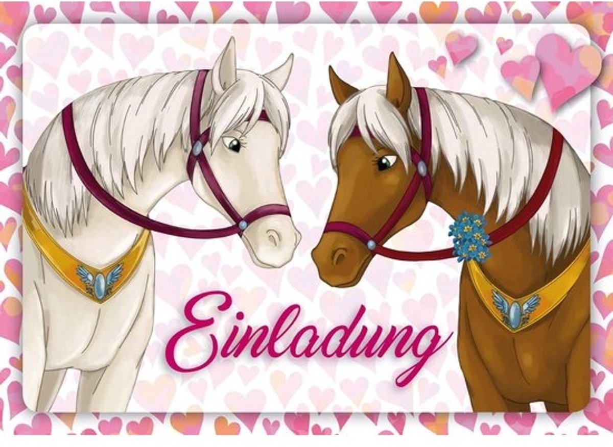 12 Paarden Uitnodigingen voor Kinderverjaardag – Liefdevol Geïllustreerde Kaarten voor Jongens en Meisjes