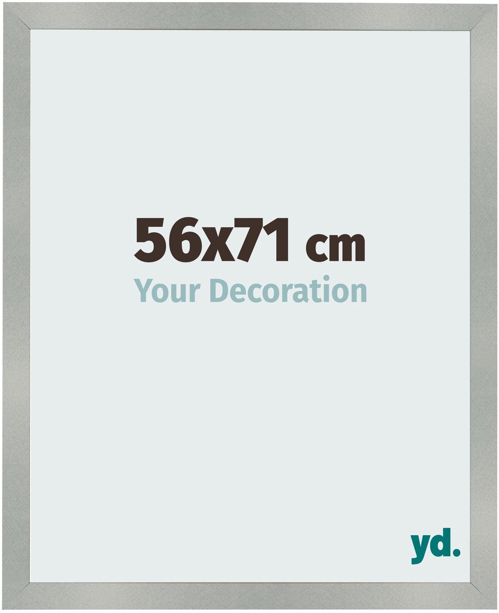 Your Decoration - Fotolijst 56x71 cm - MDF - Aluminium Geborsteld - Bologna