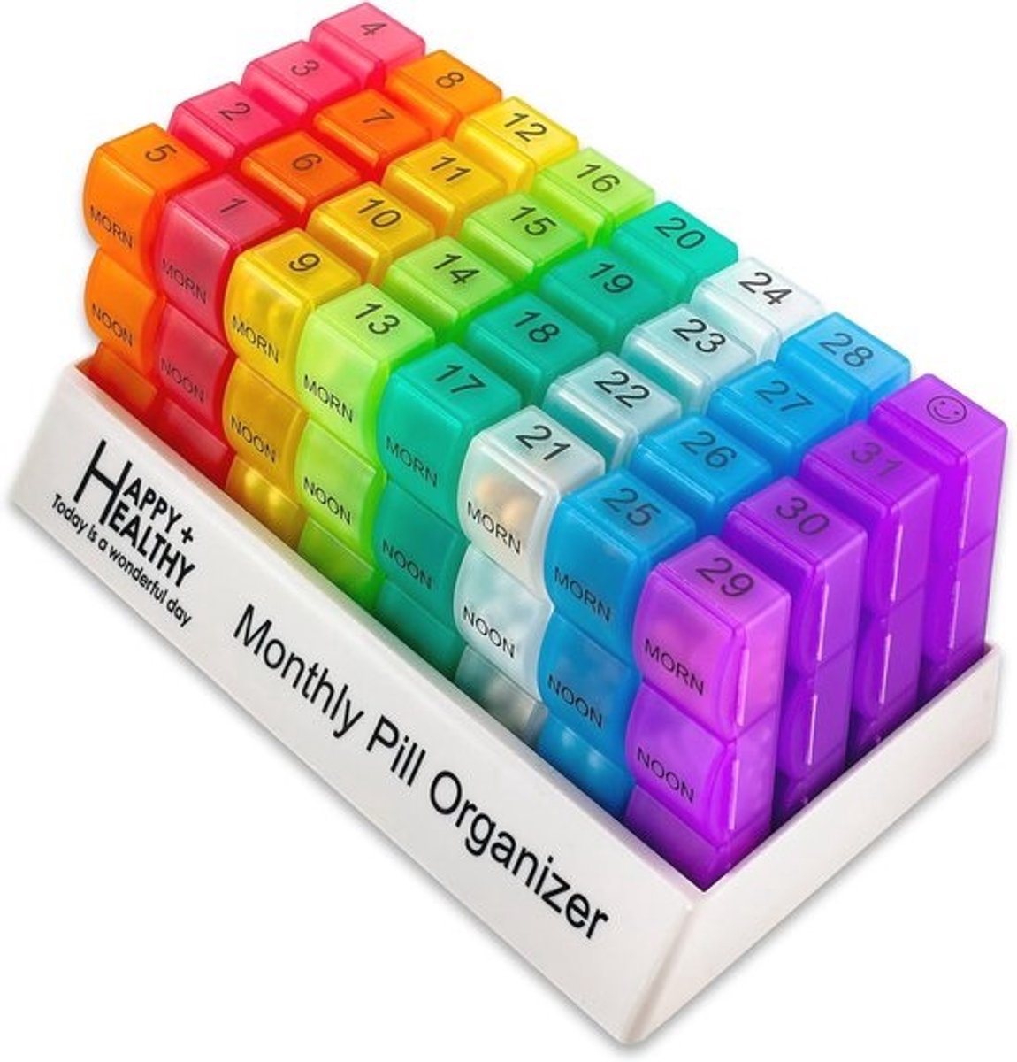Pillendoos Organizer voor 30 dagen - Dagelijkse Organizer voor Vitaminen en Medicijnen - 3-Times-A-Day Compartimenten