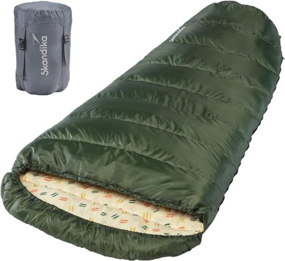 Ruime XXL Mummieslaapzak voor Volwassenen - Koppelbare Dubbele Slaapzak voor 3 Seizoenen tot -12°C (220 x 110 cm) - Perfect voor Outdoor, Camping & Wandelen