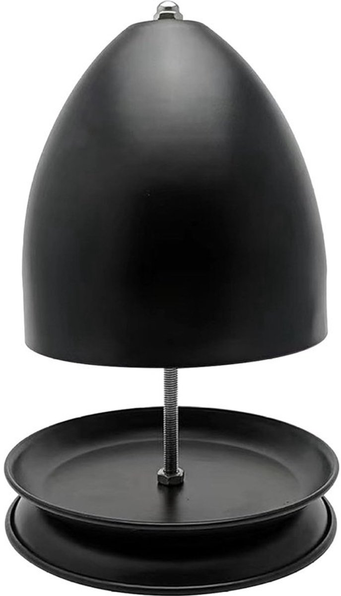 Theelichtwarmer - Kaarsenwarmer - Gezellige sfeer - Dubbelwandig metaal - 27x15.5x15.5 cm - Zwart