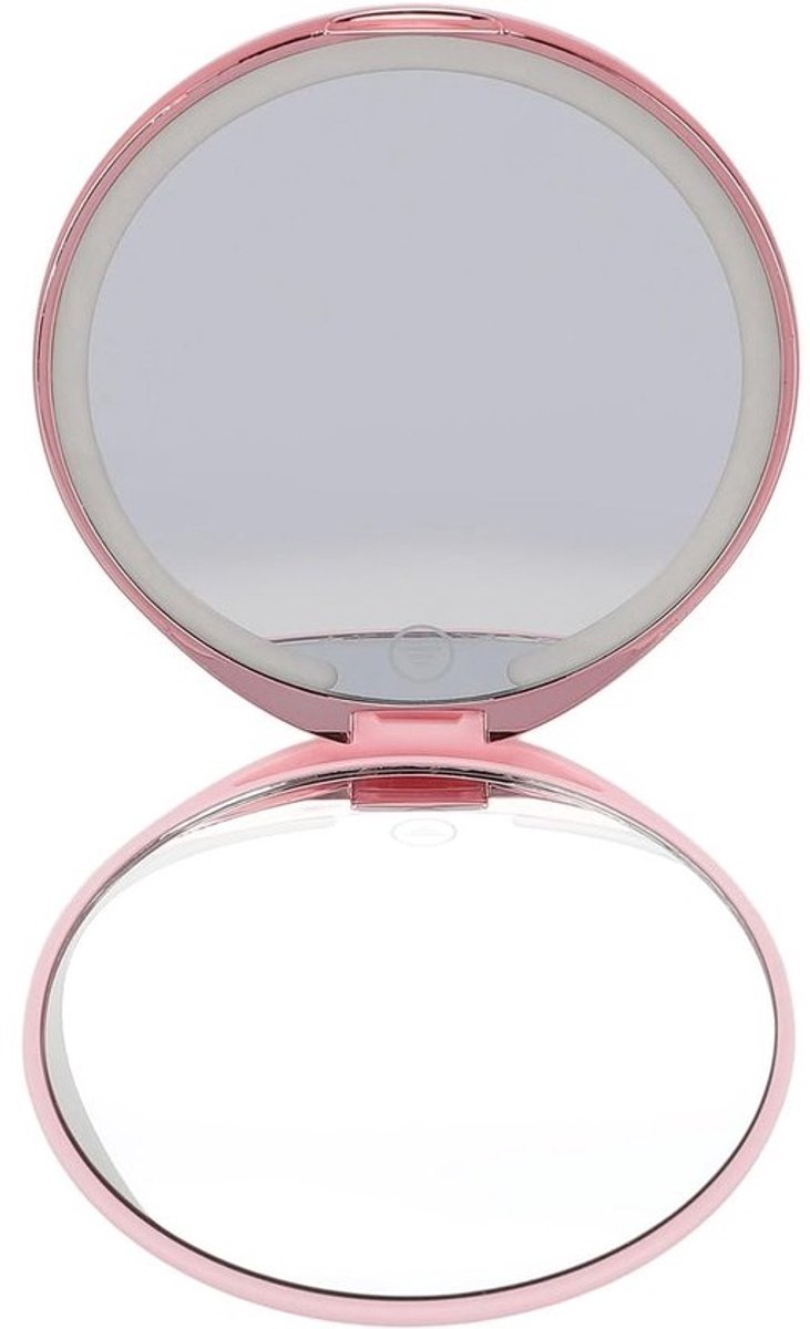 LED Make-upspiegel - Vergrotende Spiegel - Make-up Aanbrengen - Dubbelzijdig 5x Vergrotend - 5 Inch Diameter - Wit