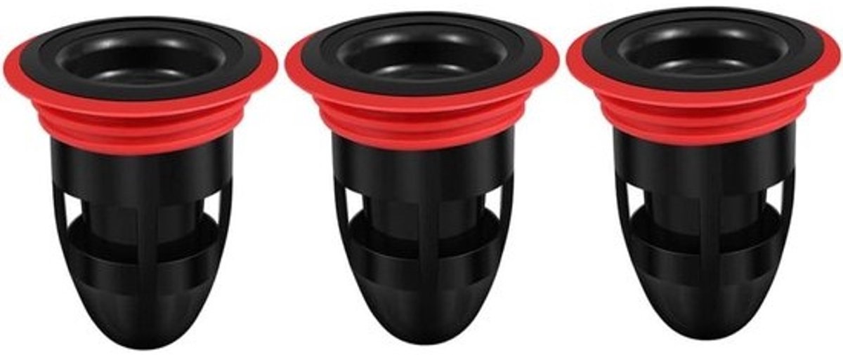 Siliconen Vloerafvoerfilters - Afvoerpluggen Geurstopper - Douche Afvoer Beschermen - U-vormige Waterslot - 3 Stuks - Zwart