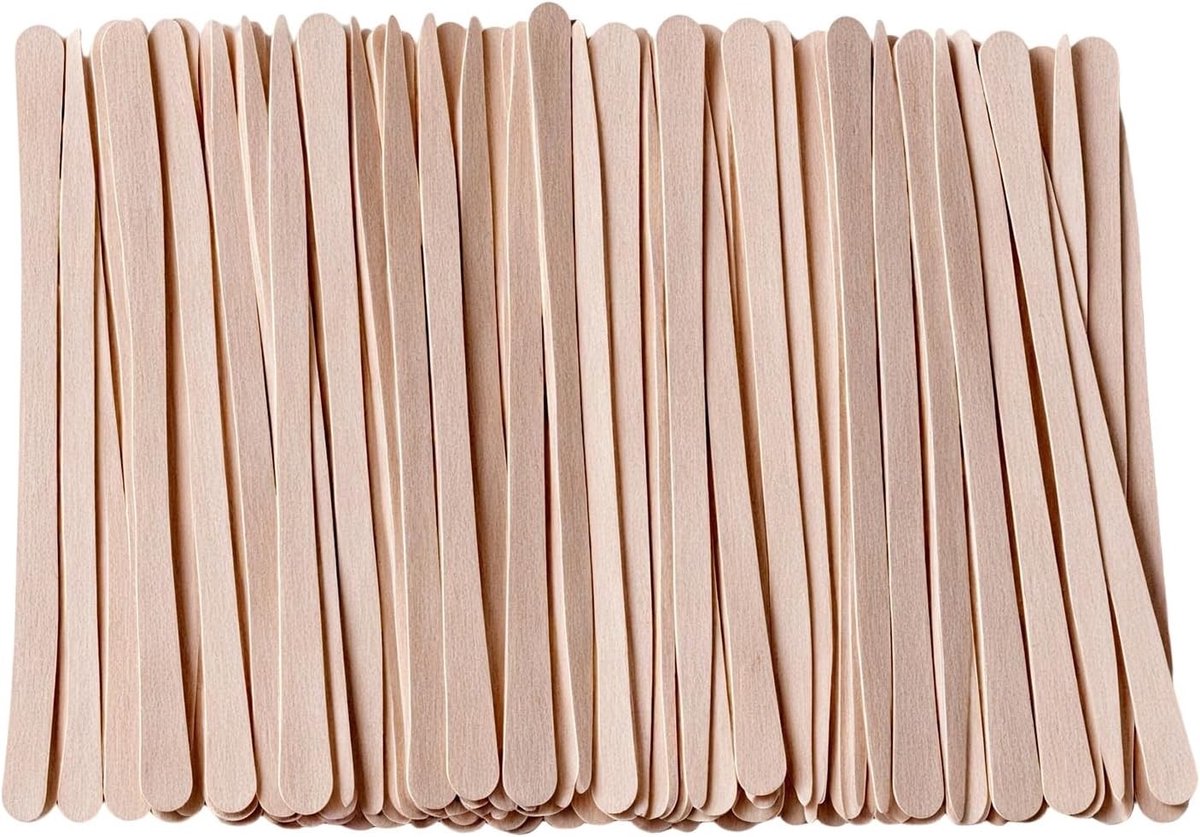 Houten spatels voor waxen - 200 stuks, 9 cm x 0,5 cm, wegwerpspatels voor ontharing en knutselen