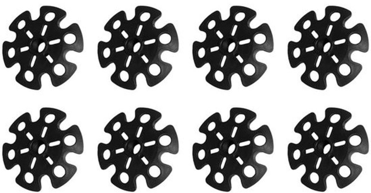 Wandelstok Hoezen - Sneeuwvlok Accessoires - Stabiliteit Buiten - Extra Grip Modder - 8.5 x 8.5 cm - Zwart