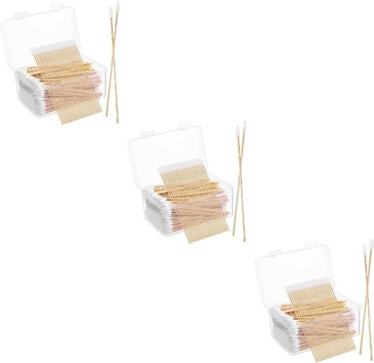 Wattenstaafjes Set - Reinigingsstokjes Katoen - Hygiëne en Make-up - Grote Verpakking 1500 Stuks - 15 x 1 cm