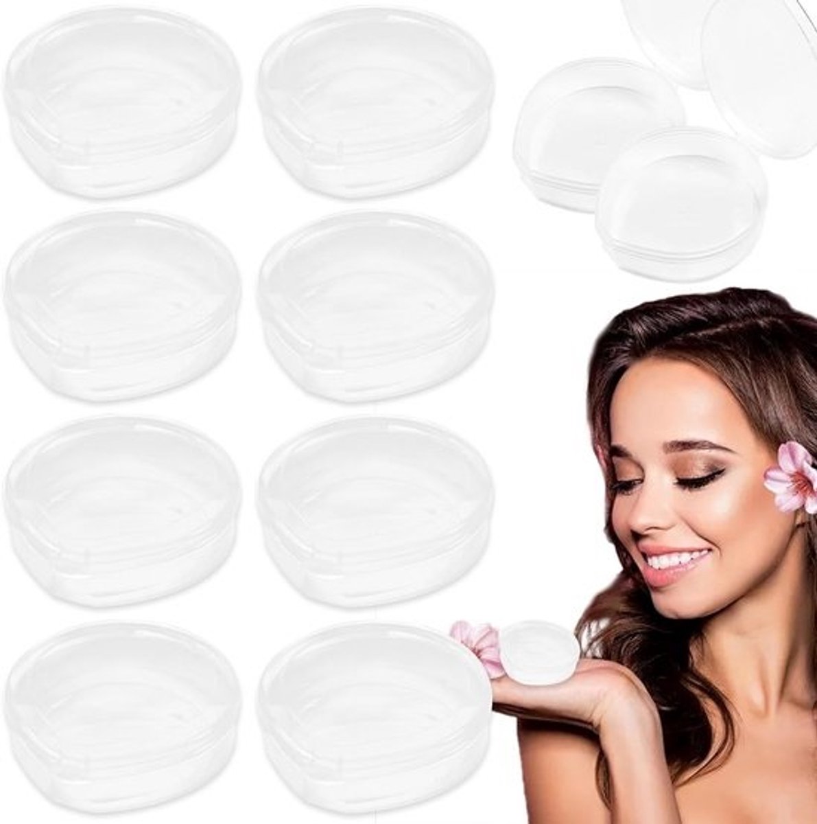 Poederdonsjes Houder - Make-up Spons Beschermers - Cosmetica Opbergen - Draagbaar en Herbruikbaar - 8.5 cm Lengte - Transparant