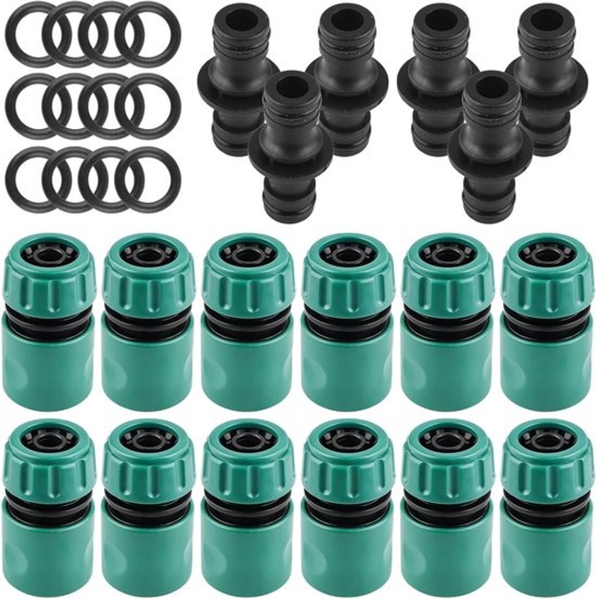18-delige Slangverbinder Set, 1/2 Inch Plastic Quick Connect, Tuinslang Adapter voor Tuinieren en Watergeven