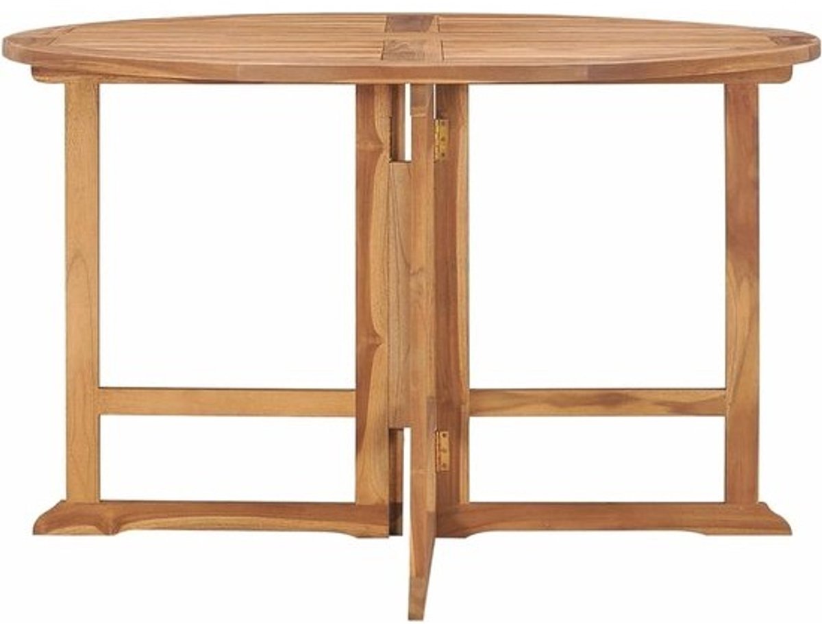 Ronde Tuin Eettafel - Buiten Salontafel - Buiten Dineren - Inklapbaar Ontwerp - 110 x 75 cm - Houtkleur