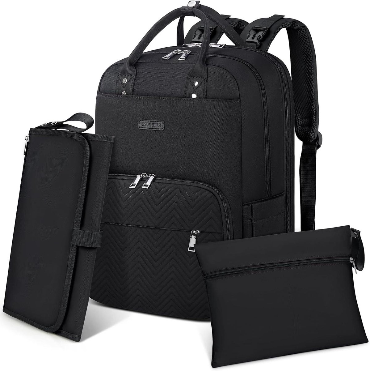 Babyluiertas Rugzak - Multifunctionele Babytas - Babyverzorging Onderweg - Inclusief Aankleedkussen - 31 x 21 x 44 cm - Grijs