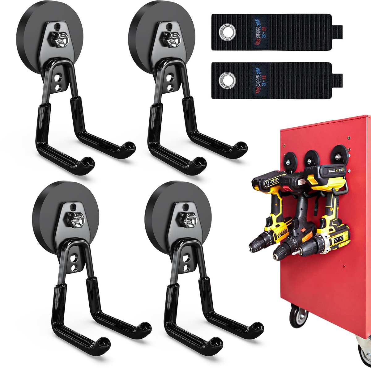Magnethaak - Zware uitvoering - Extra sterk - Zwart - 4 stuks