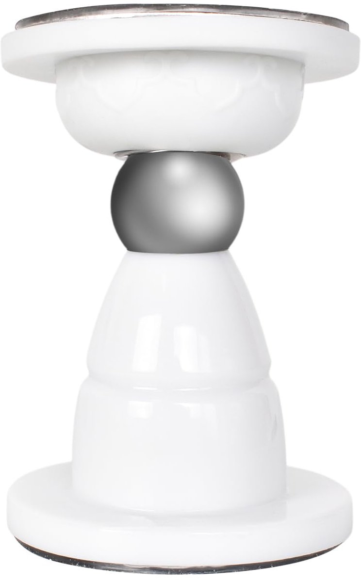 Magnetische Deurvastzetter - Zelfklevend - RVS - Zonder Boren - Voor Vloer- of Wandmontage - Thuis & Kantoor - Wit