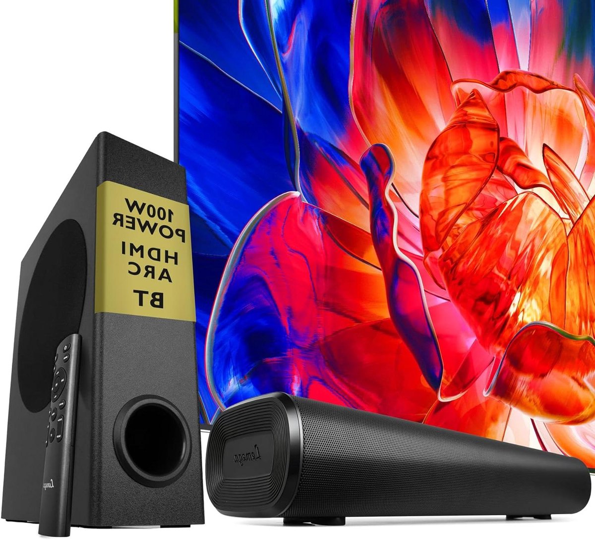 Soundbar met subwoofer - Thuisbioscoop geluid - Tv geluid verbeteren - 100W vermogen - 5.25 inch speaker - Zwart