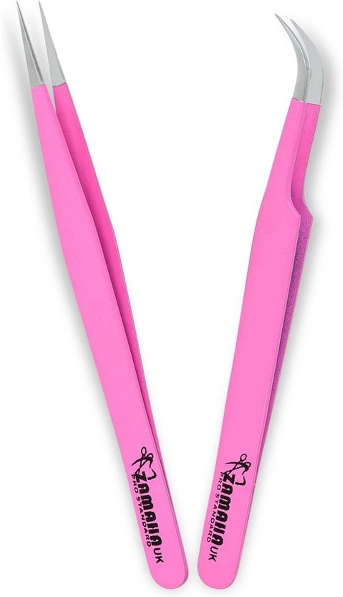 Lash Extension Pincet Set RVS Gebogen Rechte Tip voor Volume Technieken