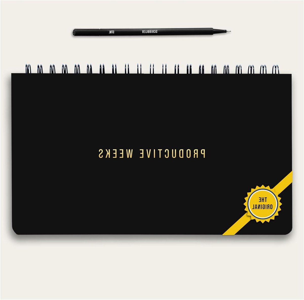 Weekplanner - Agenda Notitieboek - Productief Werken - Spiraalbinding Lay-flat - A5 Formaat - Zwart
