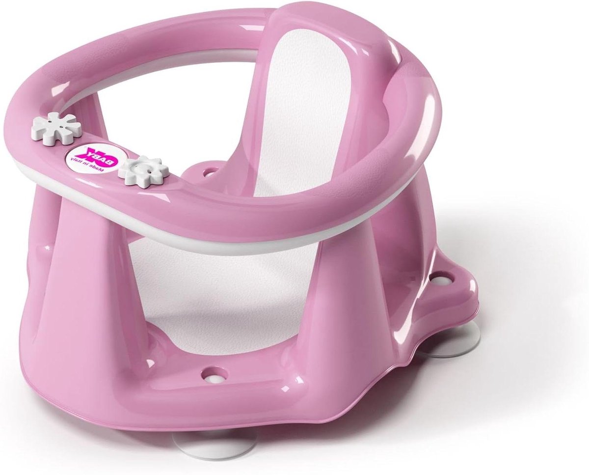 Baby badring - Veilig zitje - Baby badtijd - Met thermometer - 38 cm breed - Roze