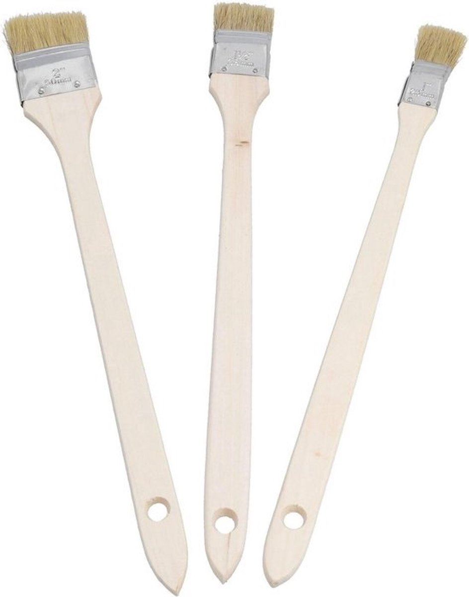Set van 3 Schuine Radiator Verfkwasten - Extra Lang Bereik voor Moeilijk Bereikbare Plekken