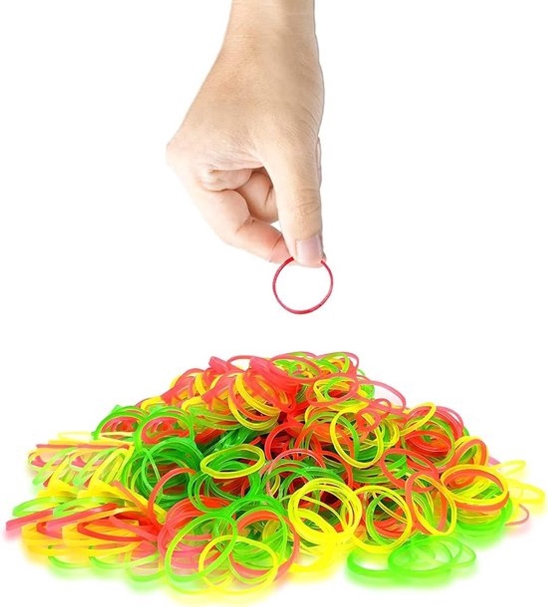 Elastiekjes - Brede Banden - Organiseren Thuis - Fluorescerende Kleuren - 3 Inch Breedte - Meerkleurig