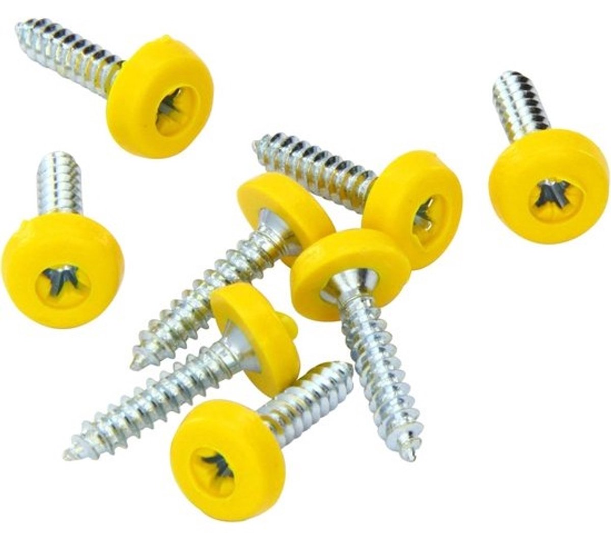 50x Polytop Nummerplaat Bevestigingsschroeven - Geel - 4.8 x 24mm