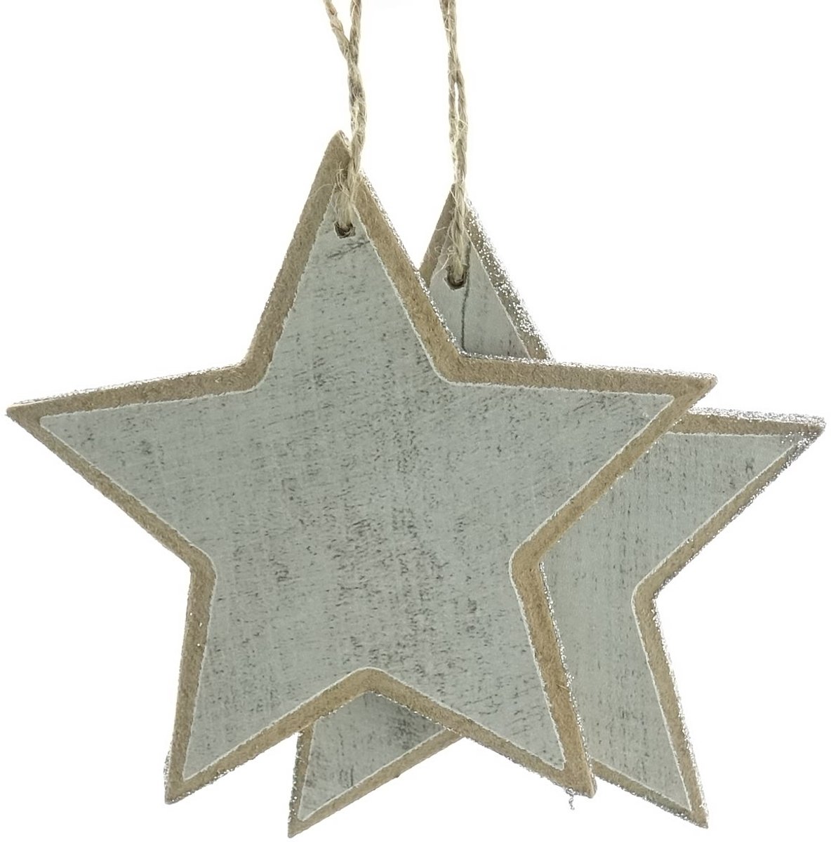 Kaemingk kersthanger ster wit beglitterd duopak Ø 12 cm - MDF
