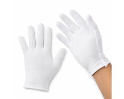 12 Paar Katoenen Handschoen – werkhandschoenen - Cotton Gloves Coin Jewelry Silver - Geschikt voor droge handen, hydratatie, make-up, eczeem, spa- en muntsieradeninspectie, serveerhandschoenen – LOUZIR